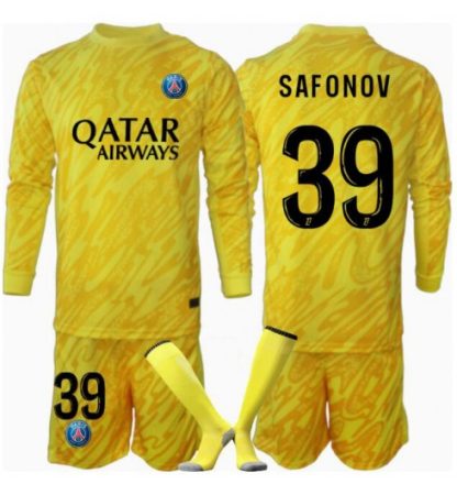 Otroški Nogometni Dresi Kompleti Paris Saint-Germain PSG Vratar Tretji 2024-25 Matvei Safonov 39