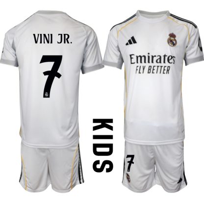Otroški dres Vinicius Junior 7 Real Madrid Domači 2025-26