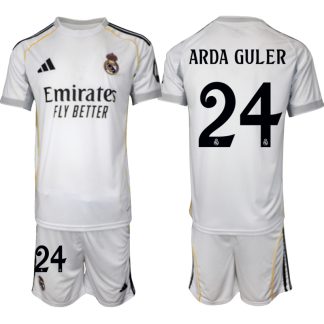 Otroški Nogometni dresi Kompleti Real Madrid Domači 2025-26 Arda Guler 24