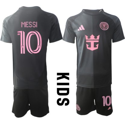Otroški Nogometni dresi Kompleti za otroke Inter Miami CF Gostujoči 2025-26 Lionel Messi 10