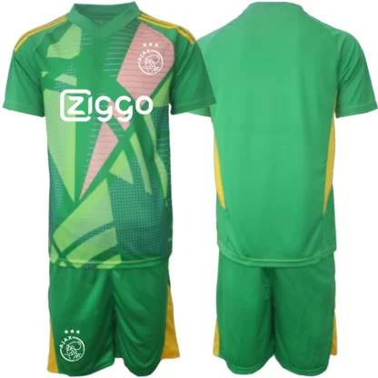 Otroški Dresi za otroke Ajax Vratar 2024-25 zelena z lastnim tiskom