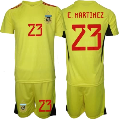 Otroški Nogometni dresi kompleti Argentina rumena Emiliano Martinez 23