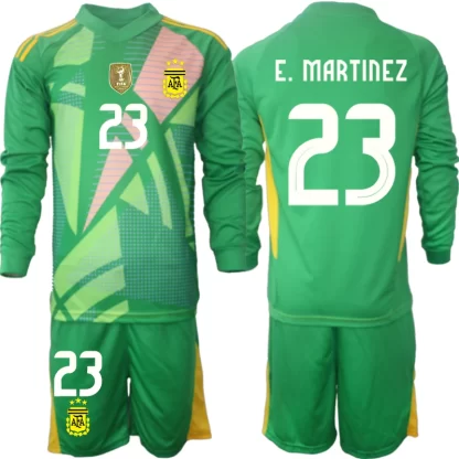 Otroški Nogometni dresi kompleti Argentina Vratar Tretji Copa America 2024 Emiliano Martinez 23