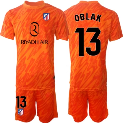 Otroški Nogometni Dresi za majhne otroke Atletico Madrid Vratar 2025 Jan Oblak