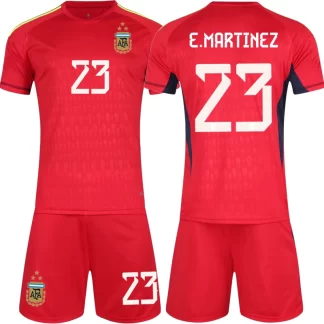 Otroški Nogometni dresi za otroke Argentina 2025-26 rdeča Emiliano Martinez 23