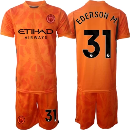 Otroški Nogometni dresi za otroke Manchester City Vratar 2024-25 Ederson M. 31