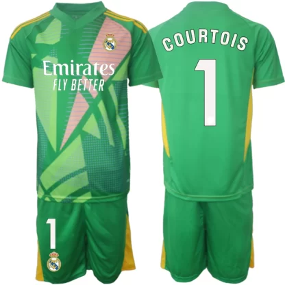 Otroški Nogometni dresi za otroke Real Madrid Vratar 2024-25 Thibaut Courtois 1