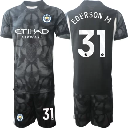 Otroški Nogometni dresi kompleti Manchester City Vratar 2024-25 Ederson M. 31