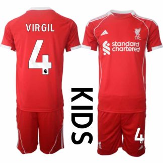 Nogometni dresi za otroke Liverpool Domači 2025-26 Virgil van Dijk 4