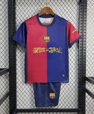 Otroški Nogometni Dres FC Barcelona Travis Scott 2024-25 kratke hlače