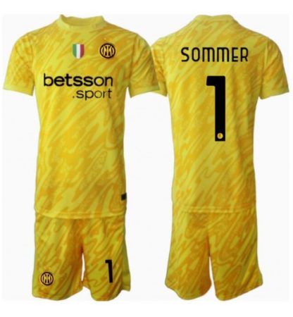 Otroški Nogometni dresi Inter Milan Vratar Gostujoči 2024-25 Yann Sommer