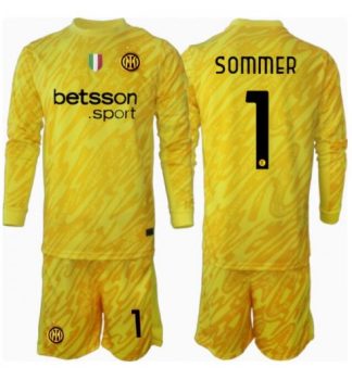 Otroški Nogometni dresi Inter Milan Vratar Gostujoči 2024-25 Yann Sommer rumena