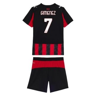 Otroški Nogometni Dresi komplet AC Milan Domači 2025/26 Santiago Giménez 7