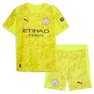 Otroški Nogometni dresi kompleti Manchester City Vratar 2025-26 rumena