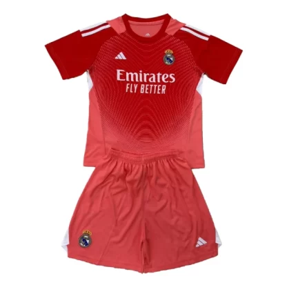 Otroški Nogometni dresi za otroke Real Madrid Vratar 2025-26 Rdeča