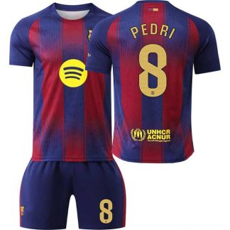 Poceni Otroški Nogometni Dres komplet FC Barcelona Domači 2025-26 tisk Pedri Gonzalez 8