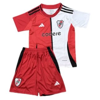 Otroški Nogometni dresi za otroke River Plate Tretji 2025-26 rdeča bela komplet