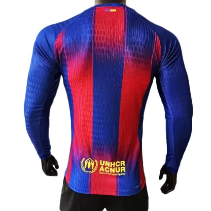 Moški Nogometni Dres FC Barcelona Domači 2025-26 Dolgi Rokav Različica predvajalnika-1