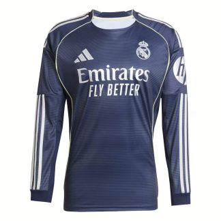 Moški Nogometni dresi Real Madrid Gostujoči 2025-26 Dolgi Rokav