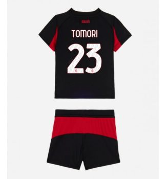 Otroški Dresi komplet AC Milan Domači 2025-26 črna tisk Fikayo Tomori 23