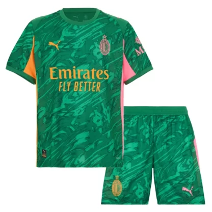 Otroški Dresi komplet AC Milan Vratar 2025-26 zelena