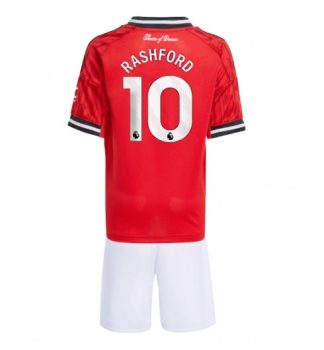 Otroški dresi Kompleti Manchester United Domači 2025-26 Marcus Rashford 10