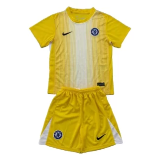 Otroški dresi kompleti za otroke Chelsea Vratar 2025-26 rumeni nogometni dres