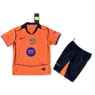 Otroški Nogometni Dres komplet FC Barcelona Tretji 2025-26 oranžna