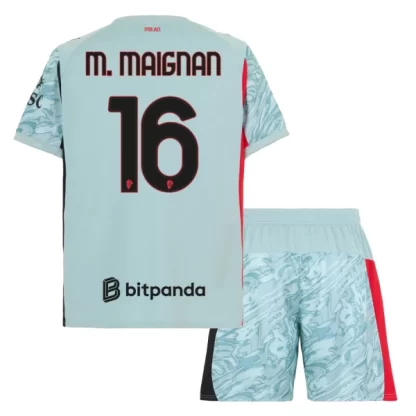 Otroški Nogometni Dresi komplet AC Milan Vratar 2025-26 Mike Maignan 16