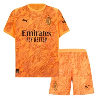 Otroški Nogometni Dresi komplet AC Milan Vratar 2025-26 Oranžna