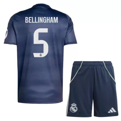 Otroški Nogometni dresi kompleti Real Madrid Gostujoči 2025-26 Jude Bellingham 5
