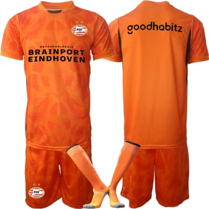 Otroški Dresi Kompleti za otroke PSV Eindhoven Vratar 2024-25 oranžna