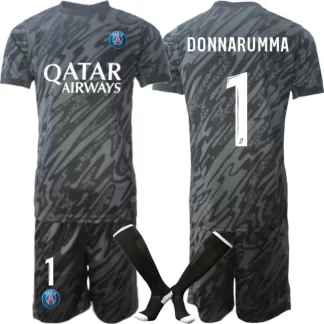 Poceni Otroški Nogometni Dresi Kompleti PSG Vratar 2024-25 črna Gianluigi Donnarumma