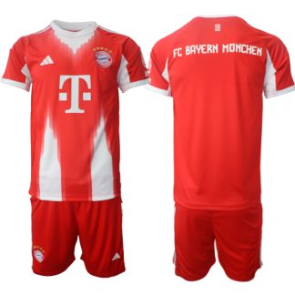Moški Nogometni dresi kompleti FC Bayern Munich Domači 2025-26 Rdeča bela