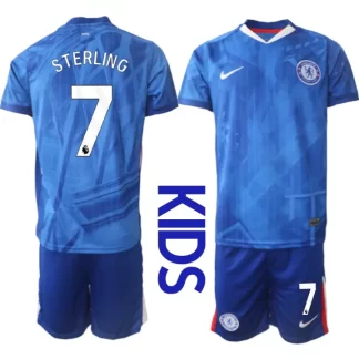 Otroške Nogometnih dresov kompleti Chelsea Domači 2025-26 Raheem Sterling 7