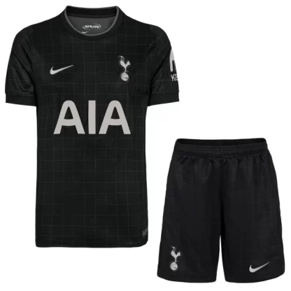 Otroški dresi komplet Tottenham Hotspur Gostujoči 2025-26 črna z lastnim imenom