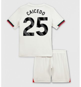 Otroški Nogometni dresi Chelsea Gostujoči 2025-26 Moises Caicedo 25