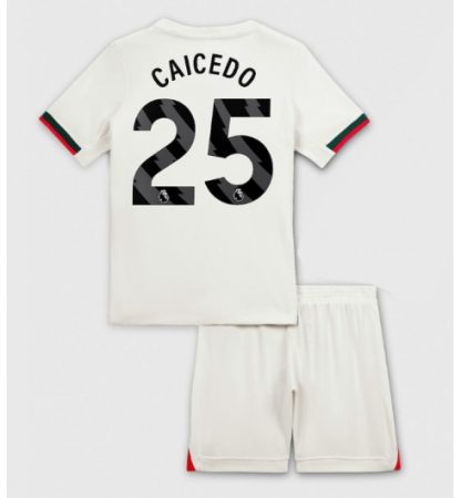Otroški Nogometni dresi Chelsea Gostujoči 2025-26 Moises Caicedo 25