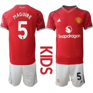 Otroški Nogometni dresi komplet Manchester United Domači 2025-26 Harry Maguire 5