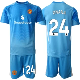 Otroški Nogometni dresi komplet Manchester United Vratar 2025-26 modra Andre Onana 24
