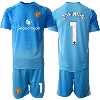 Otroški Nogometni dresi komplet Manchester United Vratar 2025-26 modra tisk BAYINDIR 1
