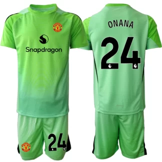 Otroški Nogometni dresi komplet Manchester United Vratar 2025-26 Zelena Andre Onana 24
