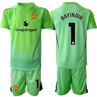 Otroški Nogometni dresi komplet Manchester United Vratar 2025-26 Zelena tisk BAYINDIR 1
