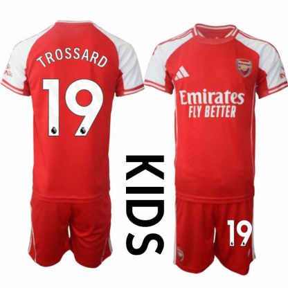 Otroški Nogometni Dresi kompleti Arsenal Domači 2025-26 Leandro Trossard 19