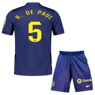 Otroški Nogometni Dresi kompleti Atletico Madrid Gostujoči 2025-26 Rodrigo De Paul 5