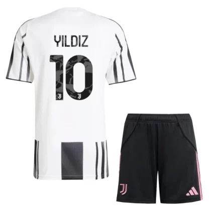 Otroški Nogometni Dresi kompleti Juventus Domači 2025-26 Kenan Yildiz 10