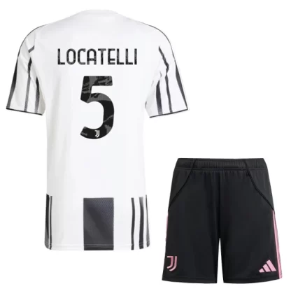 Otroški Nogometni Dresi kompleti Juventus Domači 2025-26 Manuel Locatelli 5