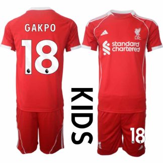 Otroški Nogometni dresi kompleti Liverpool Domači 2025-26 Cody Gakpo 18