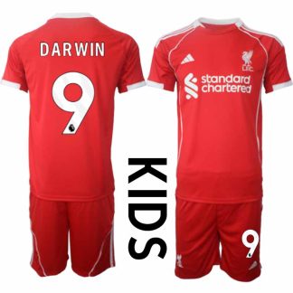 Otroški Nogometni dresi kompleti Liverpool Domači 2025-26 Darwin Núñez 9