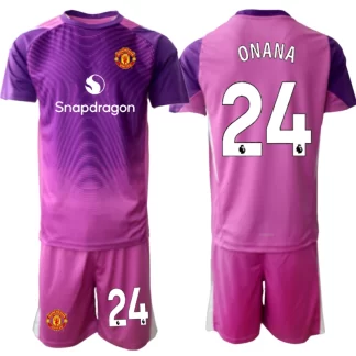 Otroški Nogometni dresi kompleti Manchester United Vratar 2025-26 vijolična Andre Onana 24